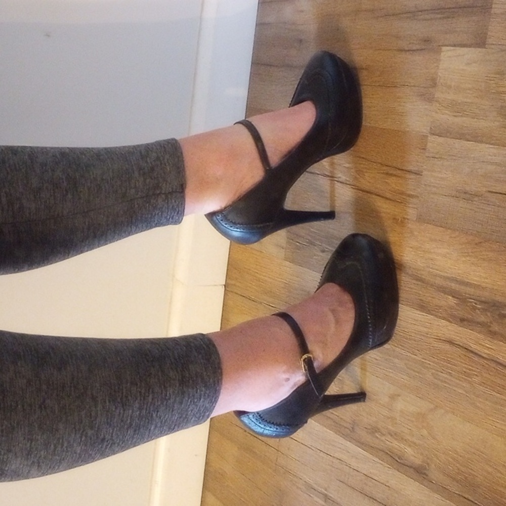 Black platform stiletto heels size 10